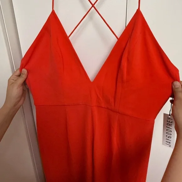 Elegant Red Jumpsuit - Picture 6 of 11